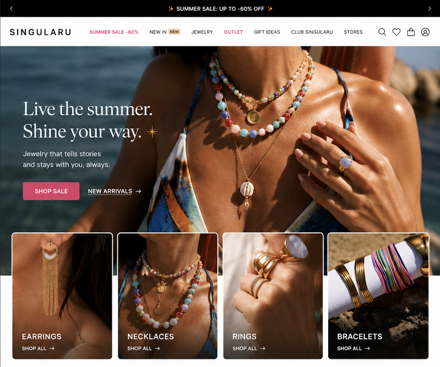 Jewelry e-commerce store