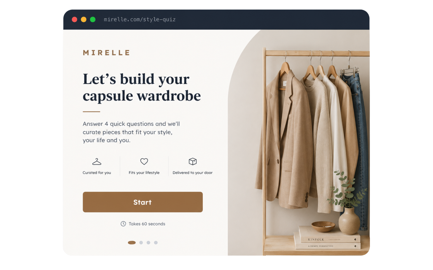 Full-page web funnel landing