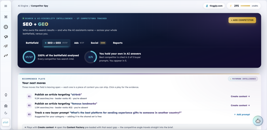 Pathmonk recommended plays, including adding a new buyer prompt to track
