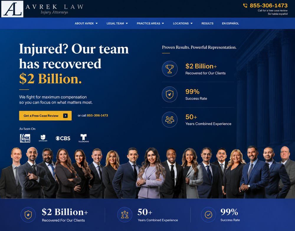 Avrek Law website